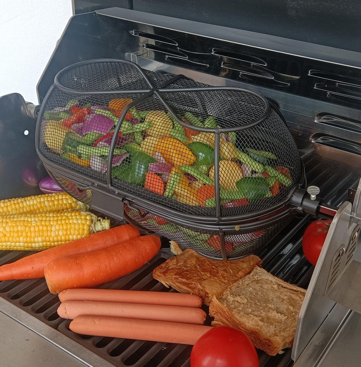 Edelstahl Grillrondell Rotisserie Grillkorb für Drehspieß Rondell BBQ-Toro Edelstahl Grillrondell Rotisserie Grillkorb für Drehspieß Rondell BBQ-Toro