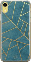 iPhone XR hoesje - Abstract blauw - Soft Case Telefoonhoesje - Print - Blauw