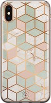 iPhone XS Max hoesje - Pastel Kubus - Soft Case Telefoonhoesje - Print - Multi