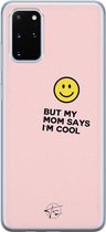 Samsung Galaxy S20 Plus siliconen hoesje - I'm cool quote - Soft Case Telefoonhoesje - Roze - Tekst