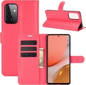 Samsung Galaxy A72 hoesje - MobyDefend Kunstleren Wallet Book Case - Rood - GSM Hoesje - Telefoonhoesje Geschikt Voor: Samsung Galaxy A72