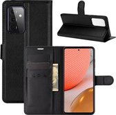 Samsung Galaxy A72 hoesje - MobyDefend Kunstleren Wallet Book Case - Zwart - GSM Hoesje - Telefoonhoesje Geschikt Voor: Samsung Galaxy A72