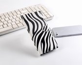 P.C.K. Hoesje/Boekhoesje/Bookcase zebra print geschikt voor Apple iPhone 12 MET GLASFOLIE