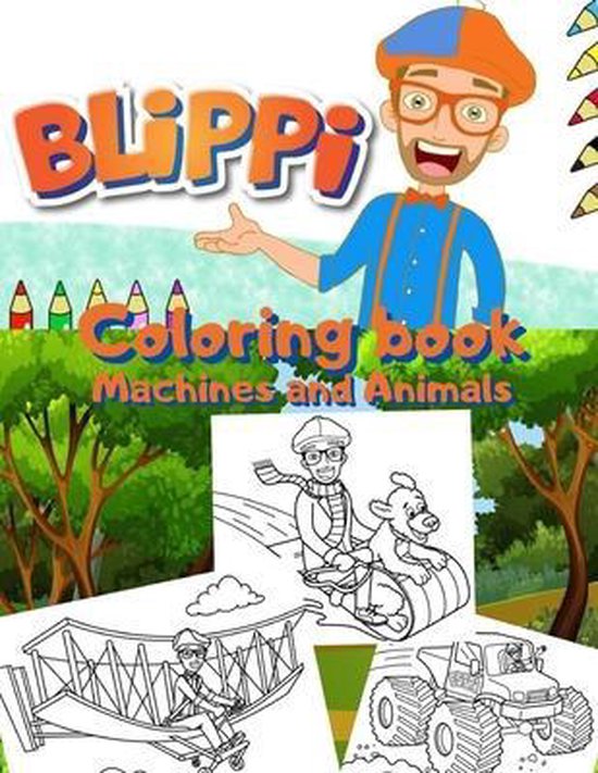Blippi coloring book, machines and animals, Coloring With Dakota