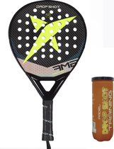 Drop Shot Cristal 2.0 padelracket met Drop Shot 'Training' padelballen