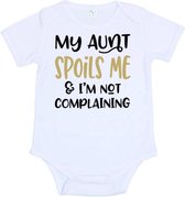 Romper met tekst "My aunt spoils me & i'm not complaining" 62/68