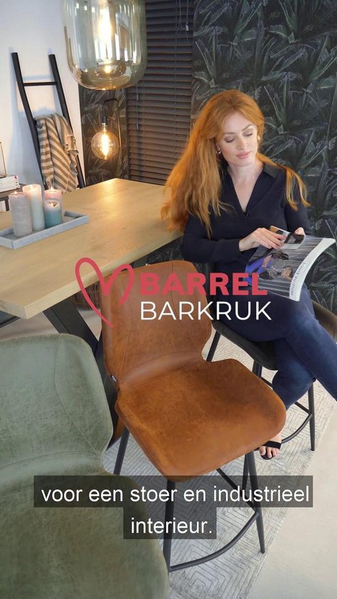 Bronx71 de bar industriel Bronx71 Barrel - Vert olive - Avec dossier - 69 cm