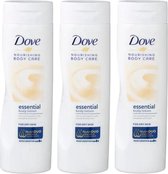 Dove body lotion 400ml essential ( 3 pack )