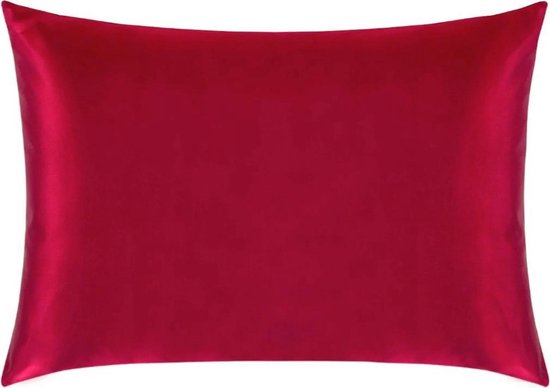 Satijnen kussensloop - Skin & Hair Pillow sleeve - Rood 60x70cm - Beauty kussen - Anti Allergeen - GRATIS satijn scrunchie