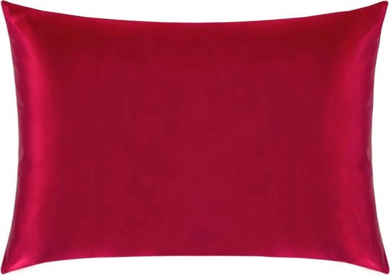 Satijnen kussensloop - Skin & Hair Pillow sleeve - Rood 60x70cm - Beauty kussen - Anti Allergeen - GRATIS satijn scrunchie