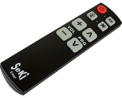 Universele afstandsbediening Seki Easy. - Werkt alleen op infrarood -Zwart