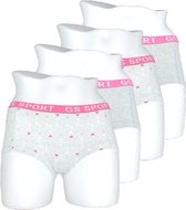 Dames boxershorts - 4-Pack - Katoen - Grijs-Roze - Maat L