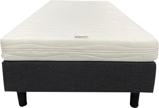 Boxspring antraciet 90x200 inclusief logeer matras hard ligcomfort | bol.com