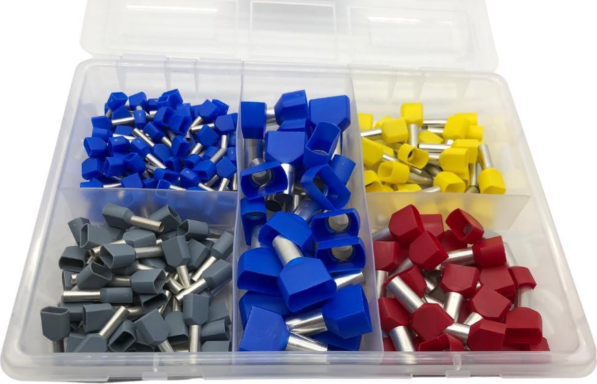 Adereindhulzen Set, 1800 stuks Geïsoleerde Adereindhulzen, Draadhulzen Aansluitset 0,5 mm² - 10 mm², Krimpverbinders voor Draadklemmen en Adereindhulzen