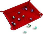 Dobbelsteenbak - Pitjesbak - Rood Leer Dobbelbak - Dice tray / box - Dobbelpiste - Pokerpiste / Yathzee / Dungeons and Dragons / DnD / D&D - Dobbelbord - Sieradenbakje / houder - Sleutelbakje