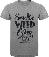 T-Shirt - Casual T-Shirt - Fun T-Shirt - Fun Tekst - Lifestyle T-Shirt - Mood - Wiet - Smoke Weed Severy Day - S.Grey - S