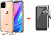 iphone 12 en 12 Pro hoesje - iPhone 12/12pro case siliconen transparant - hoesje iPhone 12/12pro apple - iPhone 12/12pro hoesjes cover hoes - 1x iPhone 12/12pro Screenprotector Tempered Glass
