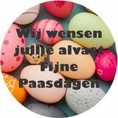 Wensetiket - Sluitzegel - 'Wij wensen jullie alvast fijne paasdagen' etiketten - Pasen stickers - 40 mm - 40 st