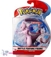 Pokémon Battle Feature Figure Mewtwo (Deluxe Action) + 5 Pokemon stickers! | Pokemon Battle Figure Mew | Speelgoed Mewto Speelfiguur Actiefiguur voor kinderen | Knuffel en speel me