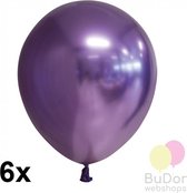 Chrome ballonnen, paars, 6 stuks, 30 cm