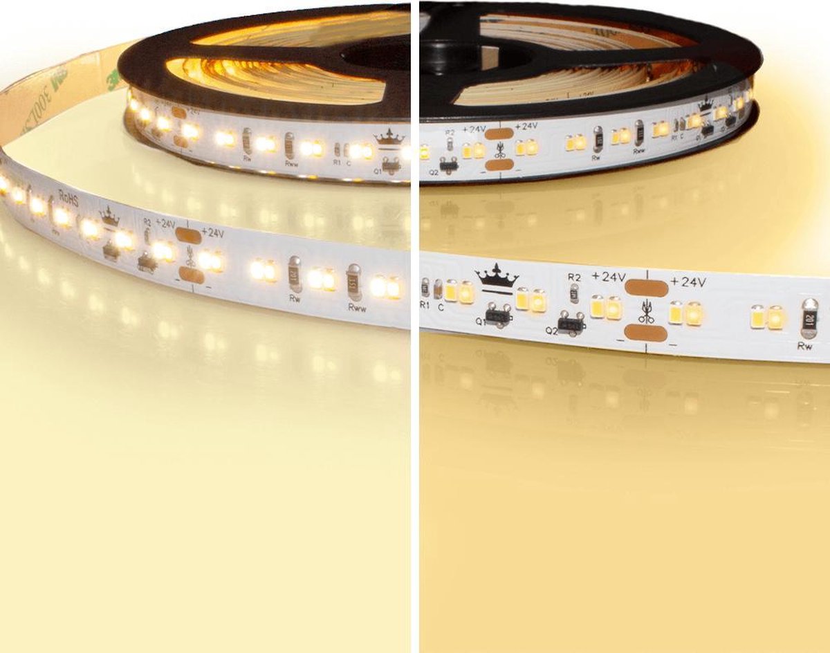 5 meter led strip IP20 24V - dim to warm - 224 leds p/m