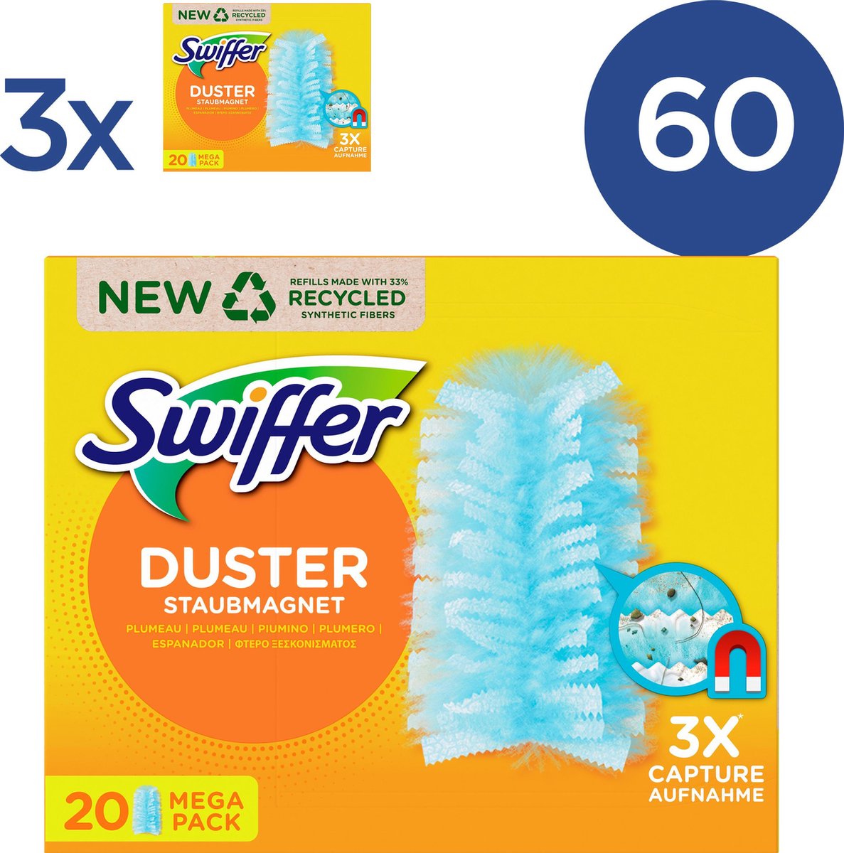 Swiffer Duster Trap & Lock - Voordeelverpakking 3 x 20 Navullingen