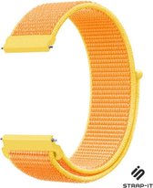 Nylon Smartwatch bandje - Geschikt voor Strap-it 20mm horlogeband nylon - snelsluiting / quick release - geel / oranje - Strap-it Horlogeband / Polsband / Armband