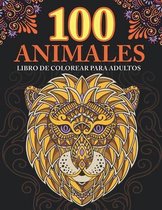 100 animales: Libro de Colorear para Adultos