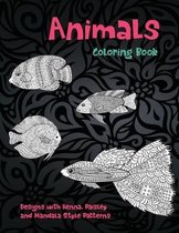 Animals - Coloring Book - Designs with Henna, Paisley and Mandala Style Patterns