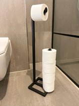 Industrieel WC rolhouder staal zwart -  toiletrolhouder -  toiletaccessoires