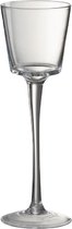 J-Line Kaarshouder Conisch Op Voet Glas Transparant Medium Set van 2 stuks