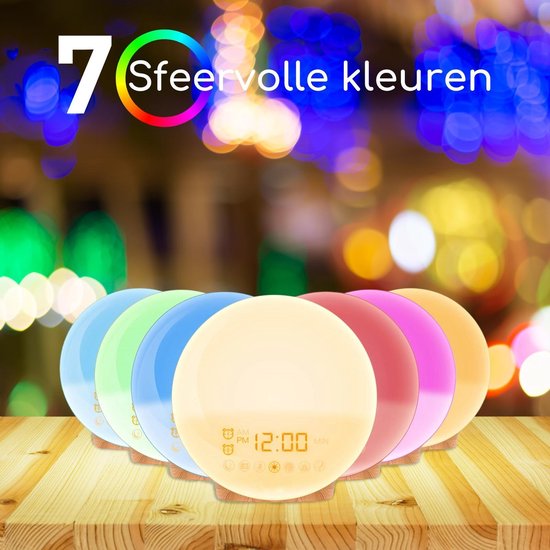 Wake Up light- Lichtwekker - Wekkerradio met natuurgeluiden – Nachtlampje – Bedlamp – Zonlicht simulatie – Smartapp van JD Quality — afbeelding 3