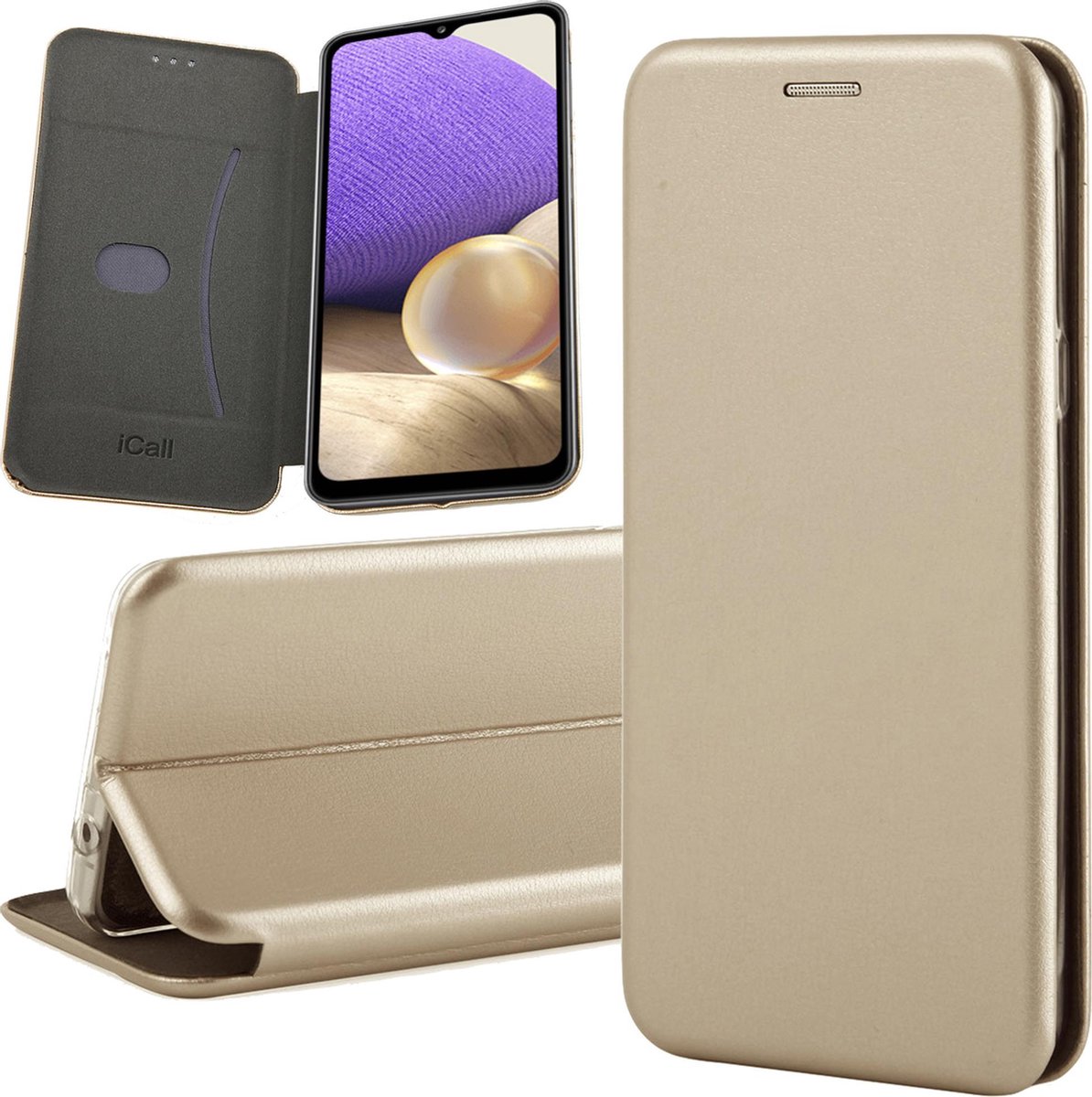 Hoesje geschikt voor Samsung Galaxy A32 5G - Book Case Kunstleer ThinShield Goud