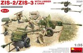 1:35 MiniArt 35369 Zis-2/Zis-3 with limber & Crew. 2 in 1 Plastic Modelbouwpakket