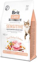 Brit Care Cat Grain-Free Sensitive Healthy Digestion & Delicate Taste, 400 gram - Katten droogvoer - Graanvrij - Sensitive