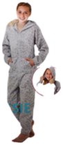 Onesie / Pyjama / Pyjamapak met Panter print - Licht grijs / Wit - Polyester - Maat 110 / 116