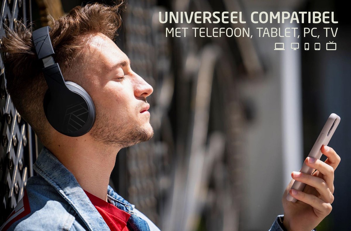 PowerLocus P6 Draadloze Over-Ear Koptelefoon Inklapbaar - Bluetooth Hoofdtelefoon - Met microfoon - Zwart – foto 6