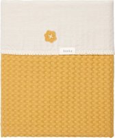 Koeka Ledikantdeken wafel flanel Antwerp - oker/warm wit - 100x150cm