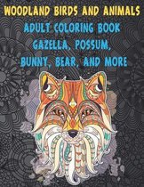 Forest Bird and Animal - Coloring Book for adults - Hippo, Baboon