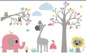 Muursticker Boom & Tak safari pink Sticker spiegelen?: Nee, zoals op eerste afbeelding te zien