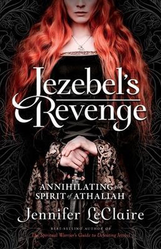 Boekomslag "Jezebel's Revenge" met een vrouw met rood haar en een zwaard.