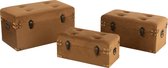 J-Line Set Van 3 Koffers Hoog Velvet Bruin Large