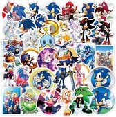 50 stuks stickers Sonic 4 tot 8 cm