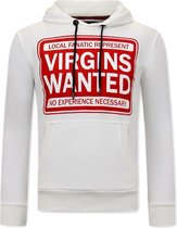 Hoodie Heren Print - Virgins Wanted - Beige