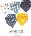 foto van 5- pack - Bandana slabbetjes - pinguin beer - 2-laags Katoen - Puntslabbetjes - kwijlslabbetjes