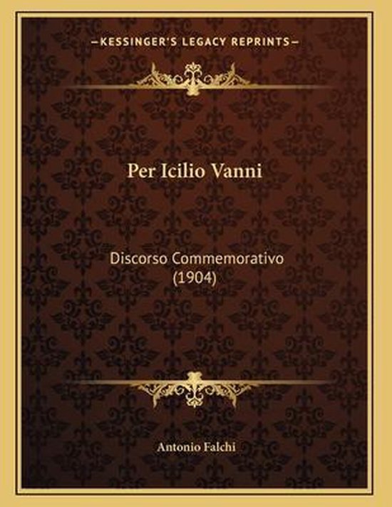 Per Icilio Vanni, Antonio Falchi 9781167332258 Boeken