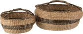 J-Line Set 2 Manden Rond Zeegras Naturel