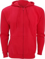 SOLS Heren Zeven Volle Zip Hooded Sweatshirt / Hoodie (Rood)