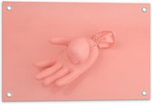 Tuinposter – Roze Handschoen op Roze Achtergrond - 60x40cm Foto op Tuinposter  (wanddecoratie voor buiten en binnen)