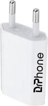 DrPhone 5W USB Lader Stekker - Geschikt Voor iOS /Android Smartphones - Reislader - Universeel 5V 1A - Wit